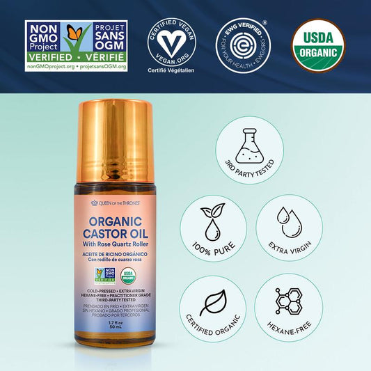 Castor Oil Rose Quartz Roll-On
