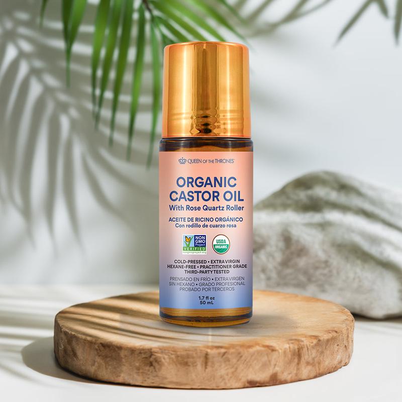 Castor Oil Rose Quartz Roll-On
