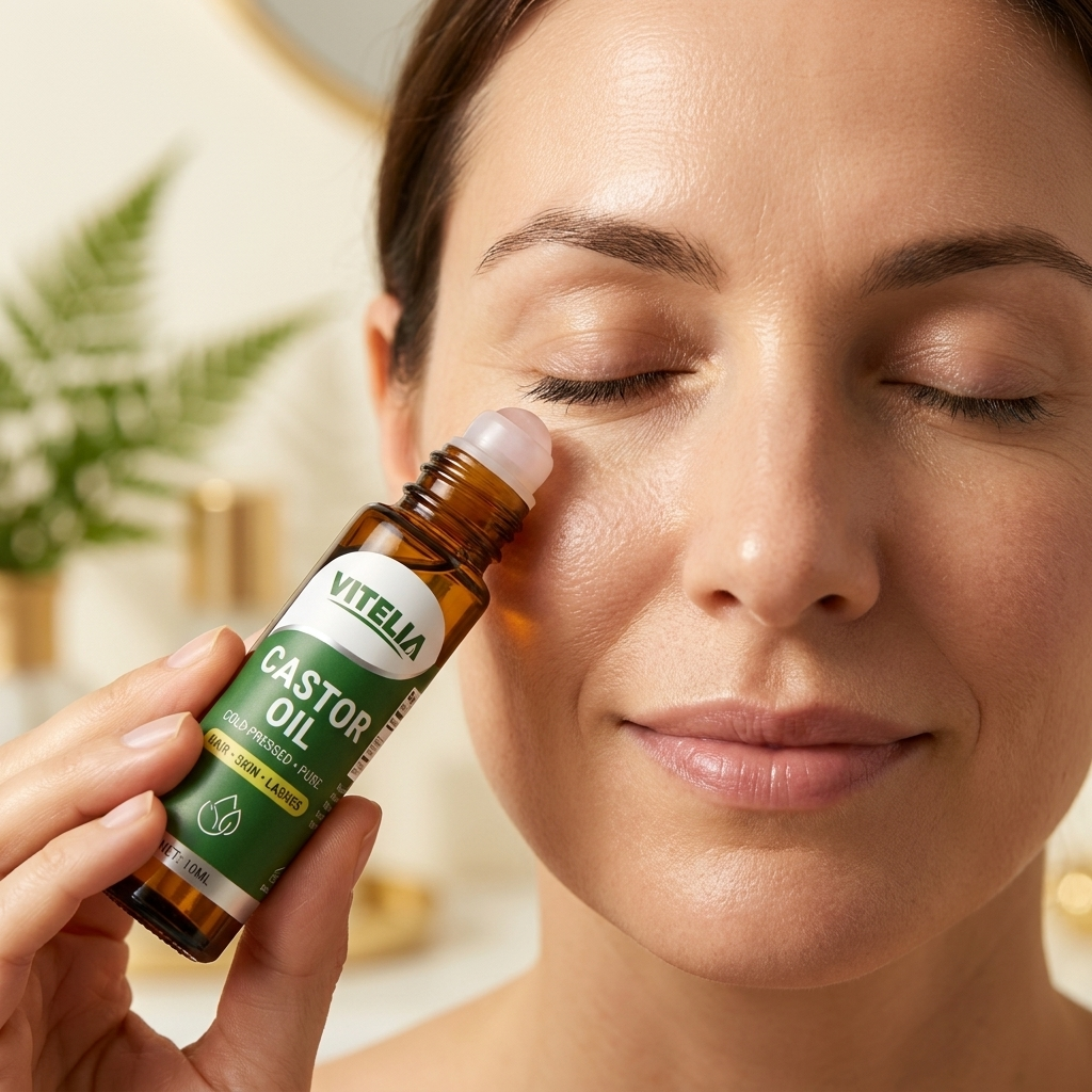 Hand applying under eye